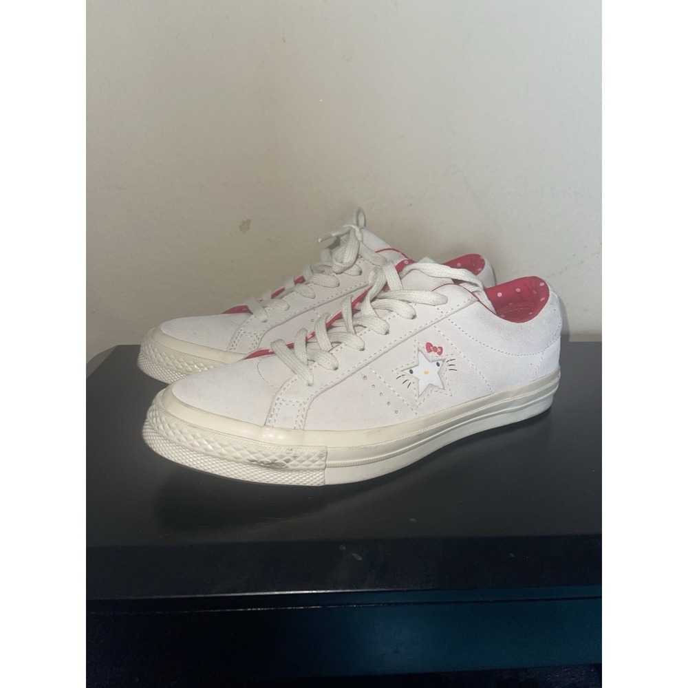Converse x Hello Kitty One Star Suede Low Sneakers Shoes White Women's Size 7